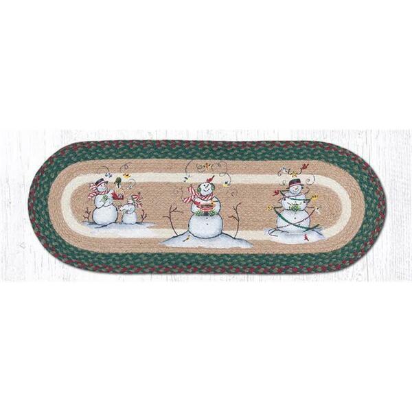 Capitol Importing Co Snowmen Oval Patch Runner Rug, 13 x 36 in. 68-508S